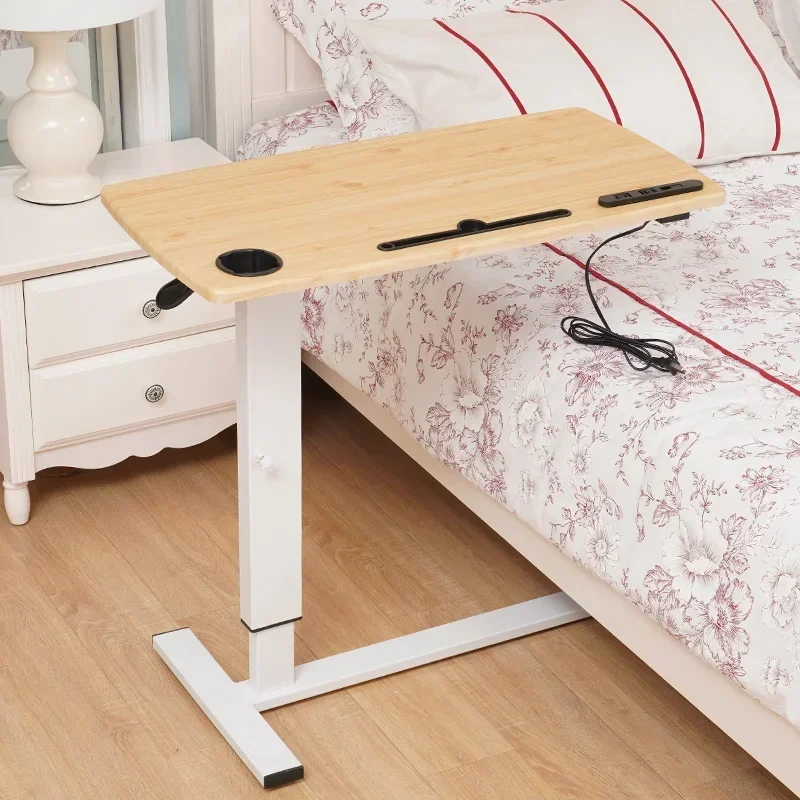 Adjustable Computer Desk – Movable Bedside Table, Foldable Laptop DeskHeight Adjustable Office Furniture with Hidden Wheels.