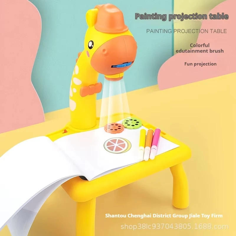 Crianças led projetor mesa de desenho brinquedo multifuncional conjunto pintura mesa placa educacional ferramentas aprendizagem pintura brinquedos