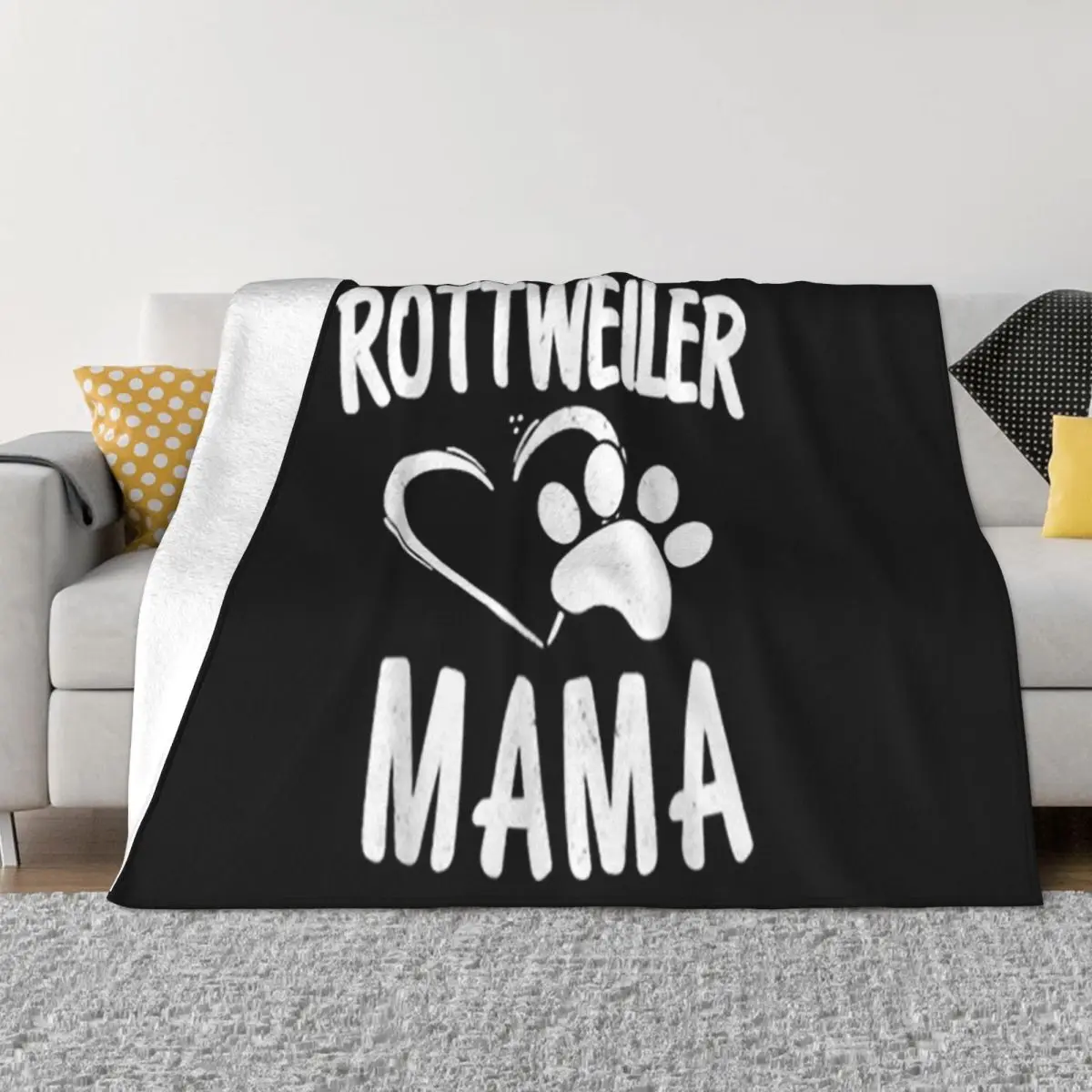 Official Rottweiler Mama Gift Dog Lover Apparel Pet Owner Rottie Mom Mouth Cap Throw Blanket