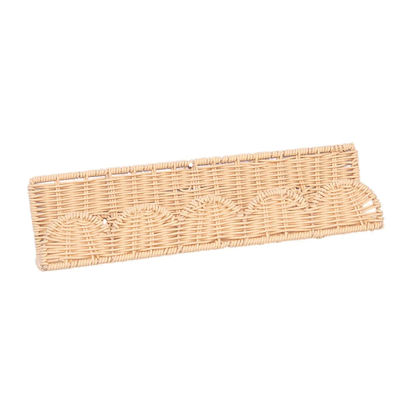 Decorative Storage Wall Basket Fan Shape PP Rattan Style Organizer for Entryway Kitchen Small Spaces