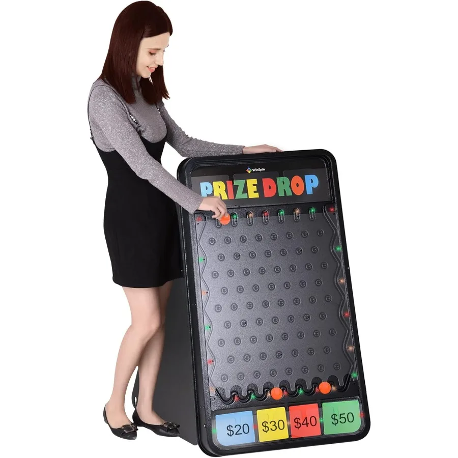 

41x25 Prize Drop Board Foldable Stand Disk Drop Board Game with 12 Playing Pucks for Carnival Tradeshow Party Entertainment and