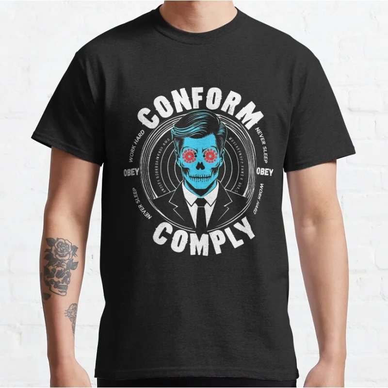 Comply Conform Watch TV Retro Horror movie They Live Obey meme vintage consume 80s Alien Graphic T Shirts large size Adult S-6XL