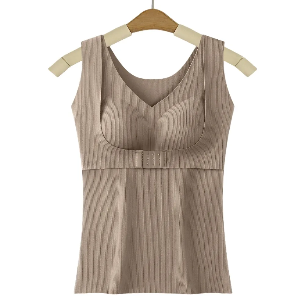 Canotta termica dimagrante modellante senza maniche con coppe imbottite Intimo termico Crop Top Canotte Velluto in pile