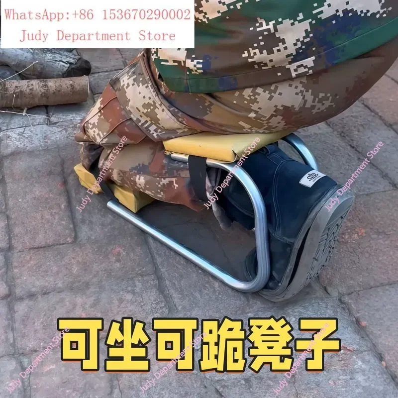 Knee Pads with Seat Mobile Lazy Stool for Farm Work Gardening Digging Garlic Kneeling Bench Portable Folding Garden Tool