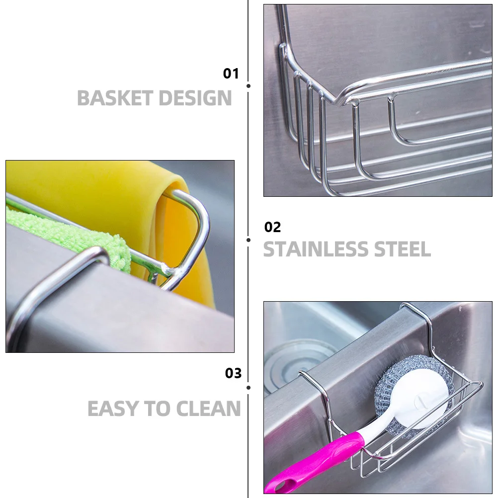 

Stainless Steel Sink Drain Rack Kitchen ganizer Filter Basket Hollow Bottom Anti Rust Corrosion Space Saving Reusable Kitchen