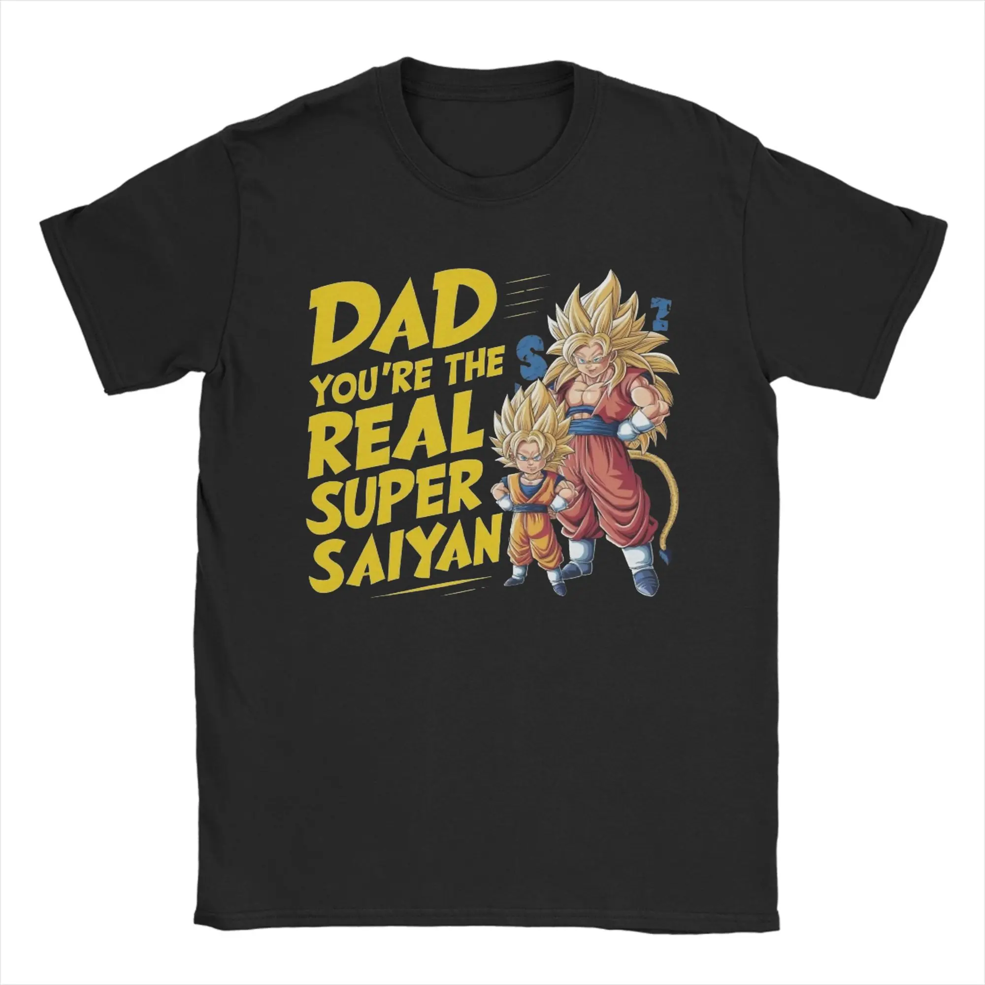Dragon Ball Father's Day T-Shirts Super Saiyan Dad Humor Pure Cotton Tee Shirt Round Collar Short Sleeve T Shirts Clothes Tops