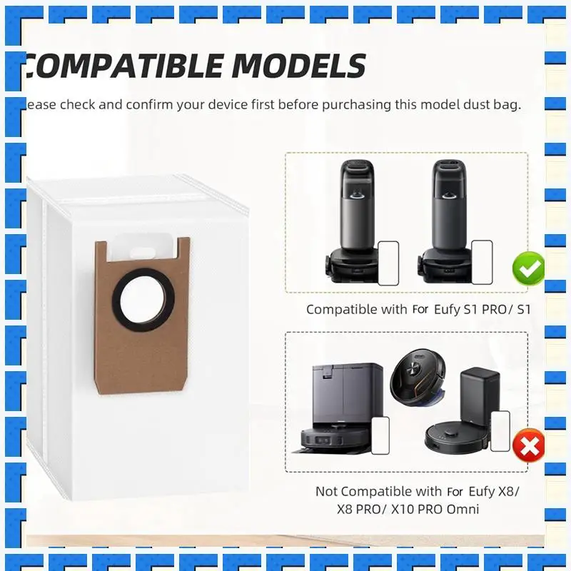 Abng 14 pçs sacos de pó substituição para eufy omni s1 pro robô aspirador pó grande capacidade sacos coleta poeira