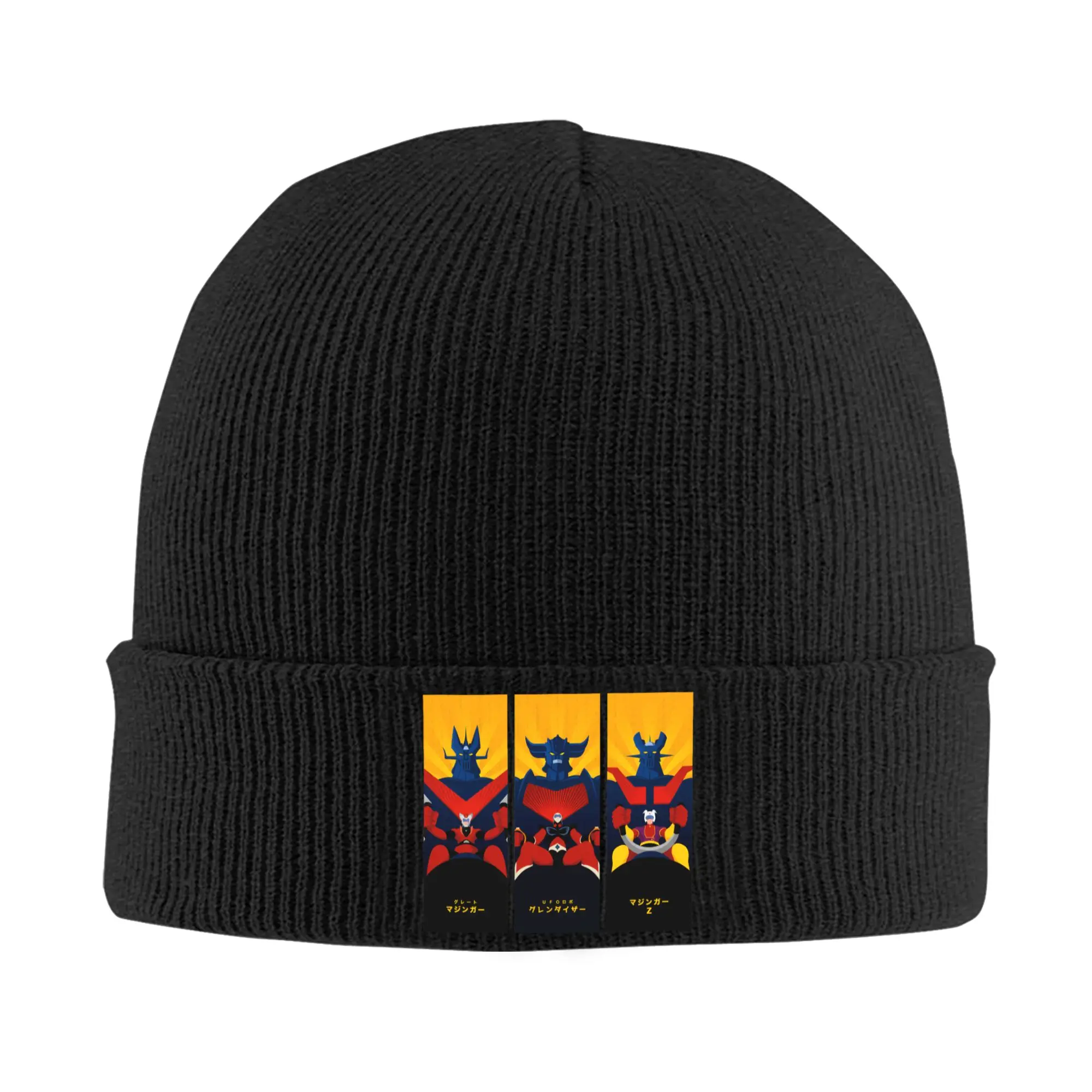 Mazinger Z Manga Skullies Beanies Caps Streetwear Winter Warm Women Men Knitting Hats Adult Robot Grendizer Goldorak Bonnet Hat