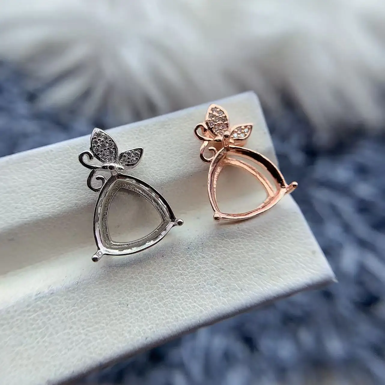 

MeiBaPJ инкрустация треугольник 12*12 мм S925 чистое серебро на заказ DIY кулон установка женские универсальные трендовые изысканные очаровательные ювелирные изделия оптом