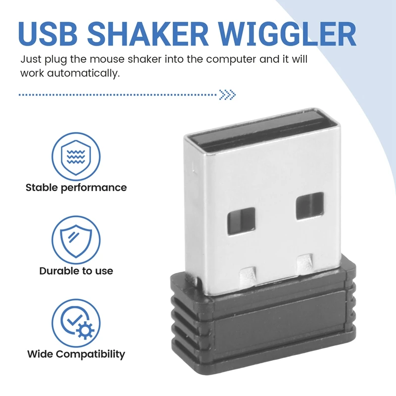 Mouse Jigglers Mover Undetectable Automatic USB Port Shaker Wiggler for Laptop Keeps Computer Awake Mouse Movement Black