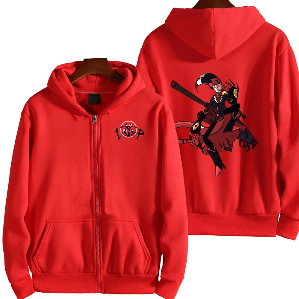 Blitzo Helluva Boss Men Hoodie Spring Autumn Women Oversized Sweatshirt With Zipper 2025 New Cartoon Anime Couple Jackets Coat