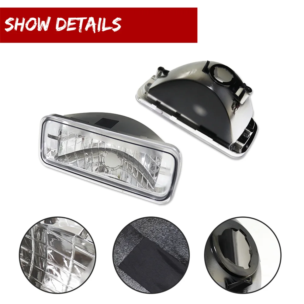 Smoked / Clear Lens Front Bumper Turn Signal Light DRL Housings For Chevrolet Camaro 1985-1992 No Bulb/Socket Car Accessories