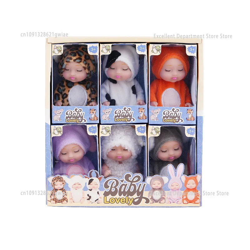 

Набор кукол реборн из 6 предметов, игрушка, имитация куклы принцессы, игрушка, одинарная, 11 см, милый спящий ребенок, подарок на день рождения и праздник