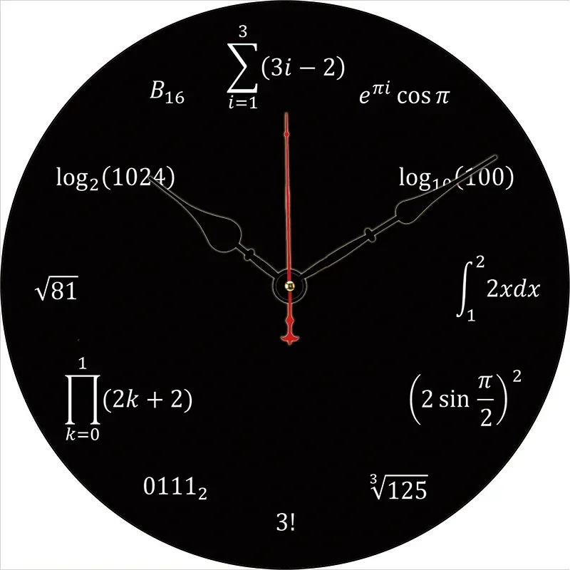 Mathematical Formula Kitchen Round Wall Clock Large Dinning Restaurant Cafe Decor Wall Clock Silent Non-Ticking Nice For Gift