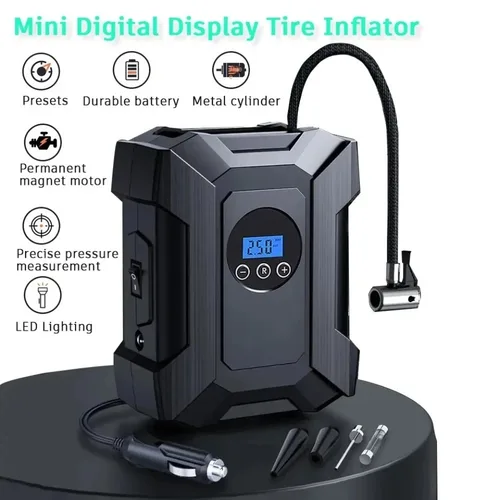 Caja de herramientas bomba de inflado de coche compresor de aire bomba de inflado de neumáticos inteligente 12V máquina de inflado de neumáticos de coche portátil