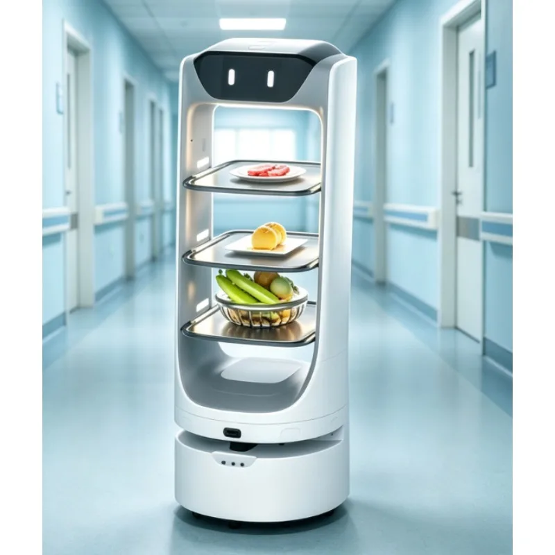 Intelligent Food Delivery Robot Auto Obstacle Avoidance Navigation Restaurant Service Waiter Robot For Catering Hotel Canteen