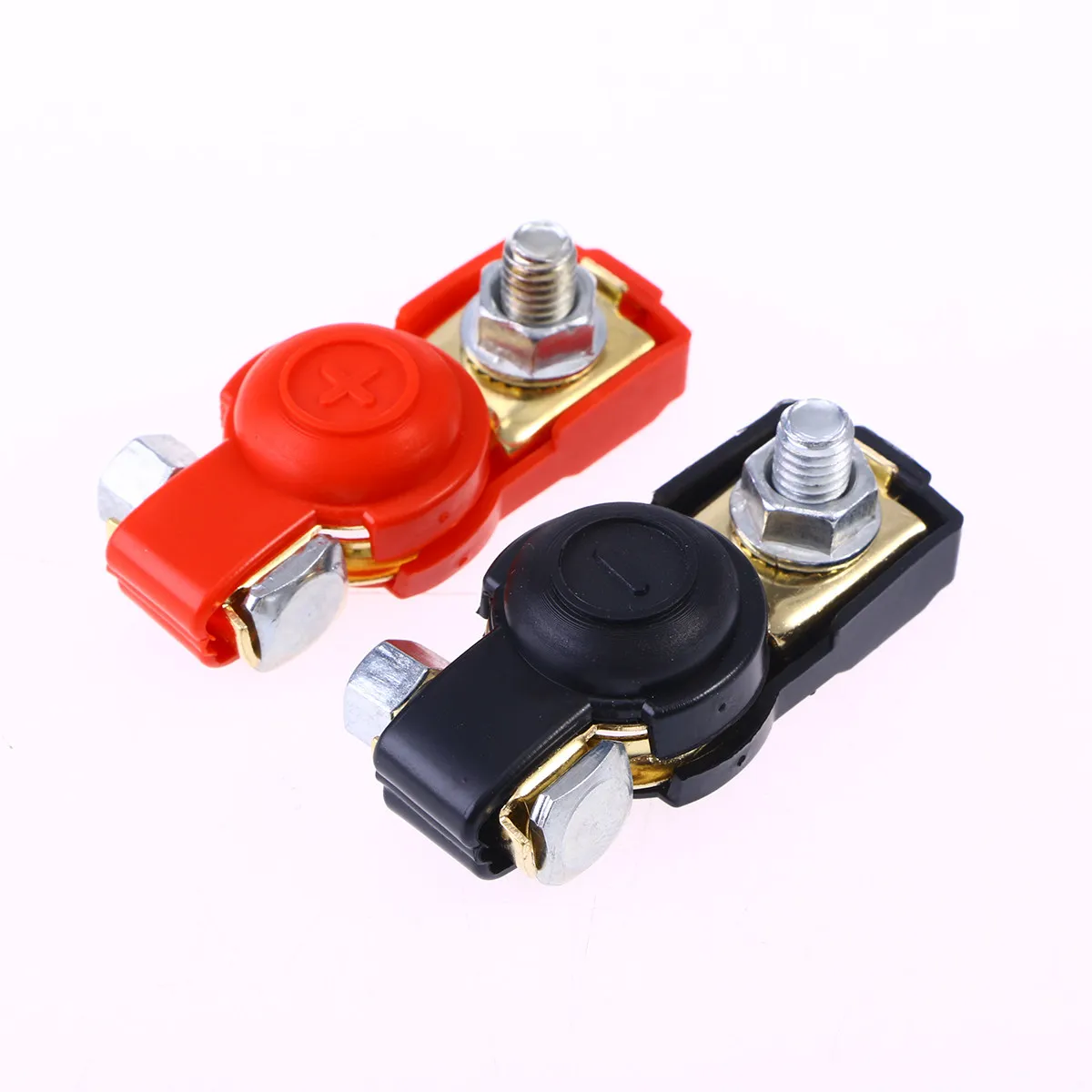 

Pair of Universal Copper Car Battery Terminal Clamps for 6V 12V Vehicles Boat Van Truck Lead-Free Size Adjustable Insulating