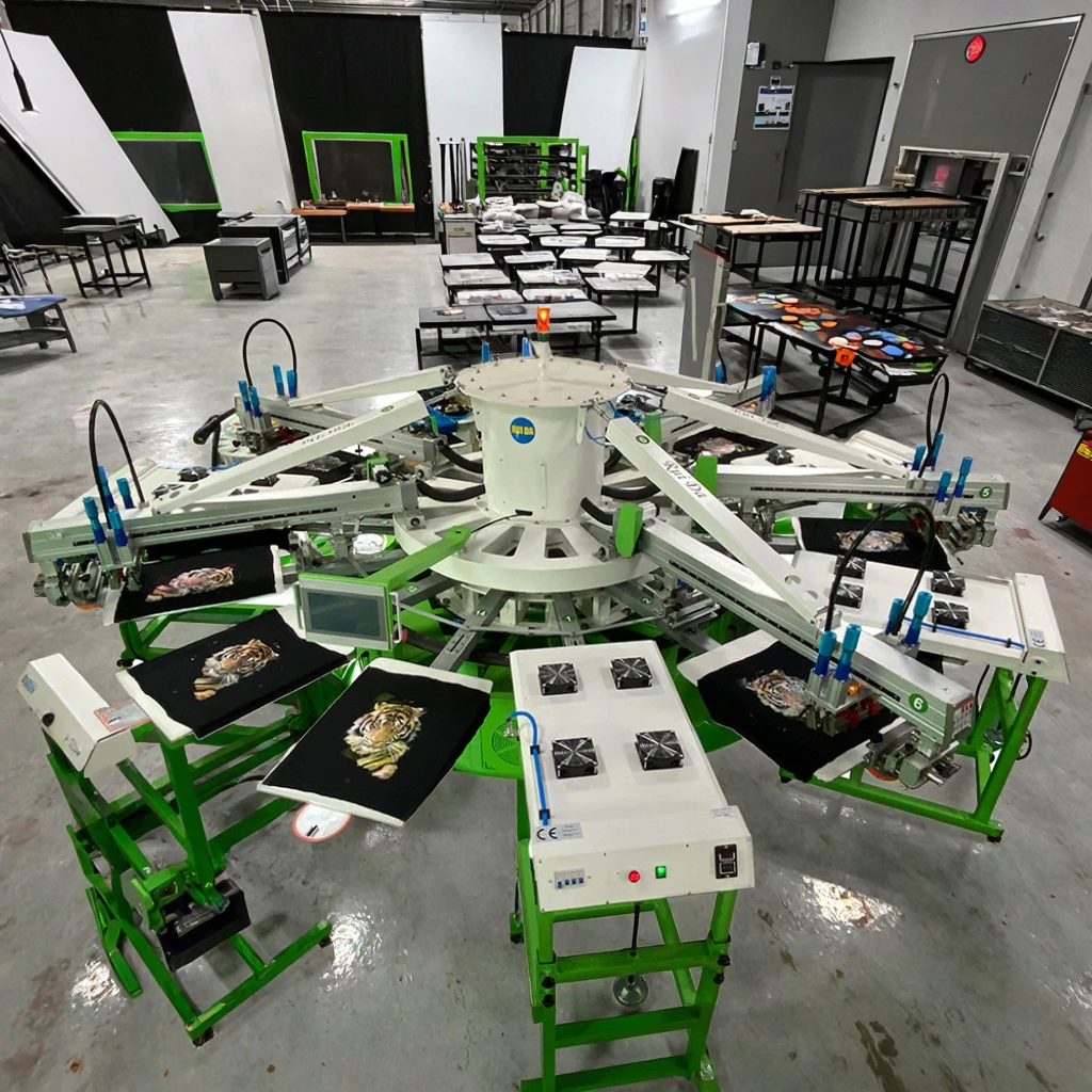 6 Color Automatic Carousel Direct to Garment T-Shirt Silk Screen Printing Machine Heat Press for Clothes