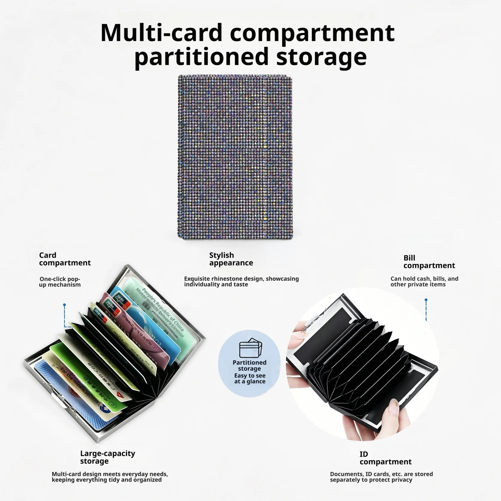 Slim Card Slot Case - 盗難防止RFIDブロッキングカードホルダー スリムポータブル マルチカードスロット ウォレットポケット クレジットカード保護ケース