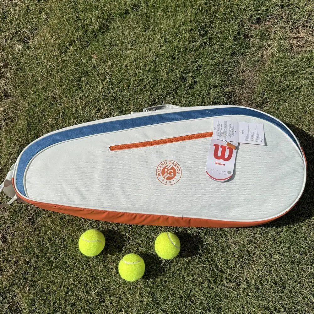 حقيبة ظهر ويلسون 2024 Team Roland Garros الفرنسية المفتوحة متعددة الوظائف ذات سعة كبيرة برتقالي أزرق رمادي حقيبة تنس مزدوجة الكتف