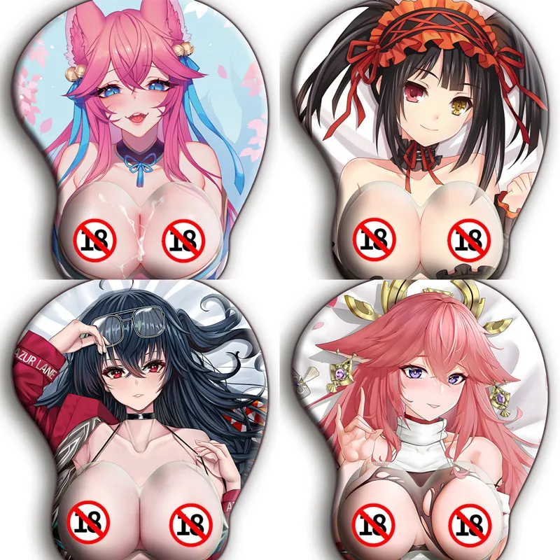 

Anime Sexy Naked Girl 3D Nipples Big Boobs Gaming Mouse Pad League of Legends Genshin Impact Azur Lane Chest Wrist Rest Desk Mat