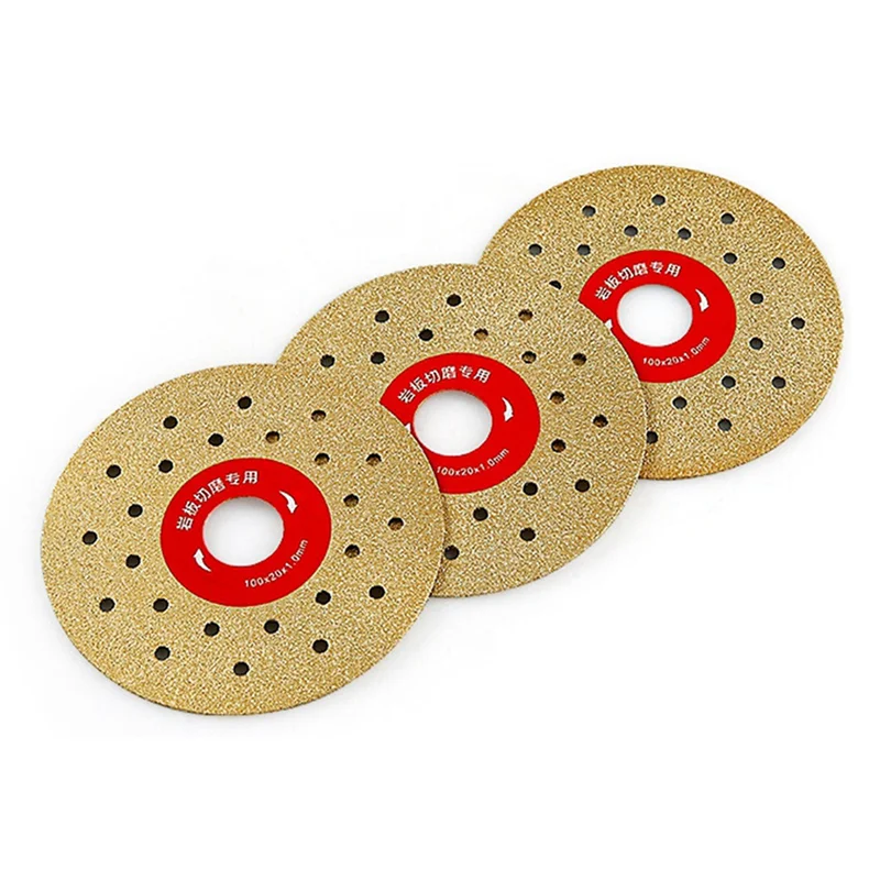 

A51M-10Pcs 4Inch 100Mm Diamond Cutting Grinding Disc Vacuum Brazed Saw Blade For Marble Porcelain Tiles Rock Slab Porcelain