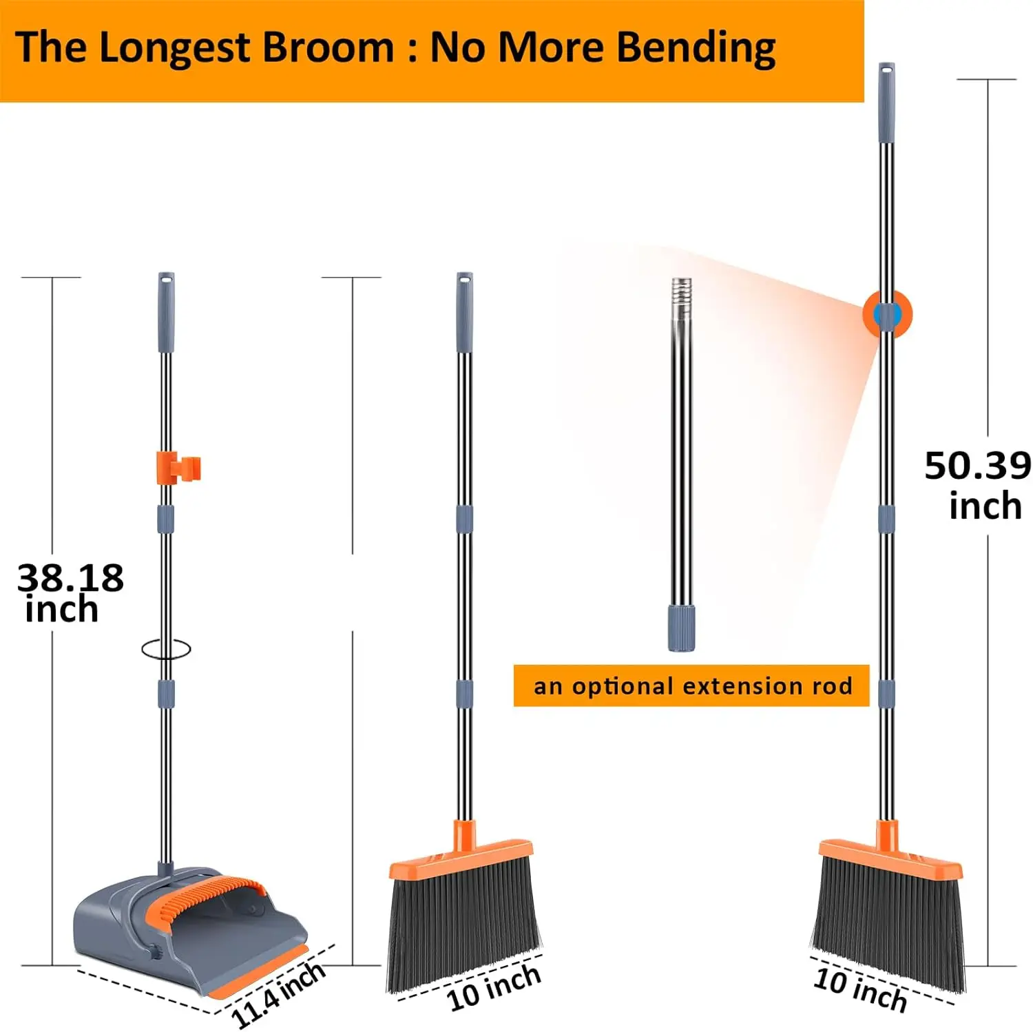 Lejtő Rekettye majd Szemétlapát állítsa self-cleaning vel Szemétlapát fogak indoor&outdoor Seprő, Eszményies Rekettye majd Szemétlapát (gray&orange)