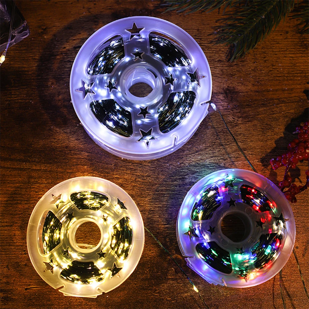 10-50 متر LED سلسلة أضواء الجنية الخضراء سلك في الهواء الطلق عيد الميلاد ضوء شجرة جارلاند للعام الجديد شارع المنزل ديكور حفلات الزواج #5