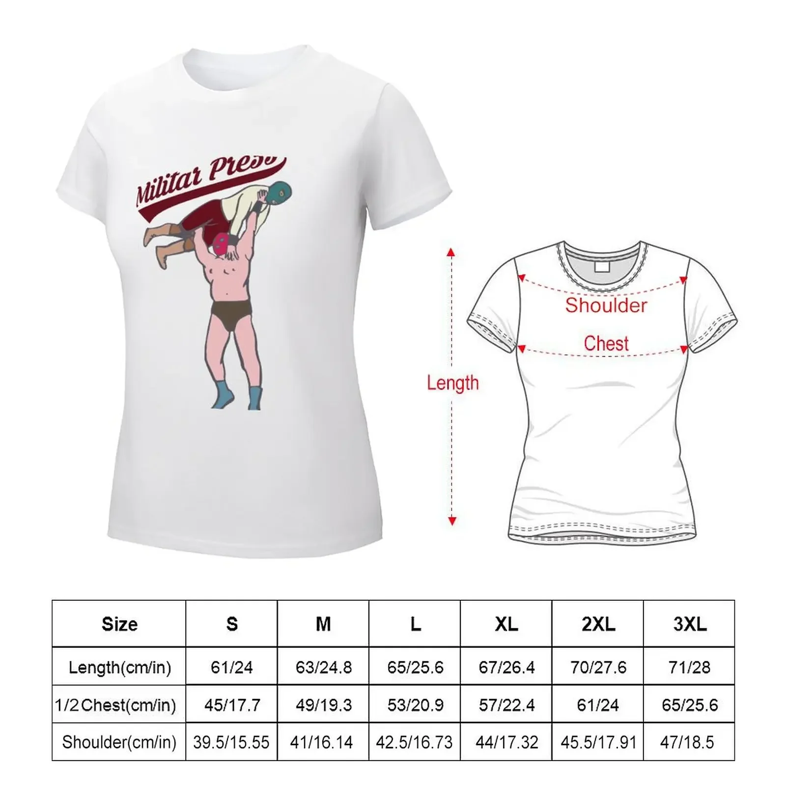 militar press clench mexican wrestling T-shirt cute clothes tees Aesthetic clothing t-shirt dress for Women plus size sexy