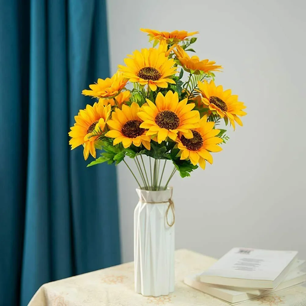 

Durable Artificial Sunflower Fake Flower Bouquet Christmas Daisies Garden Wedding Party Decor Gift Outdoor Plant