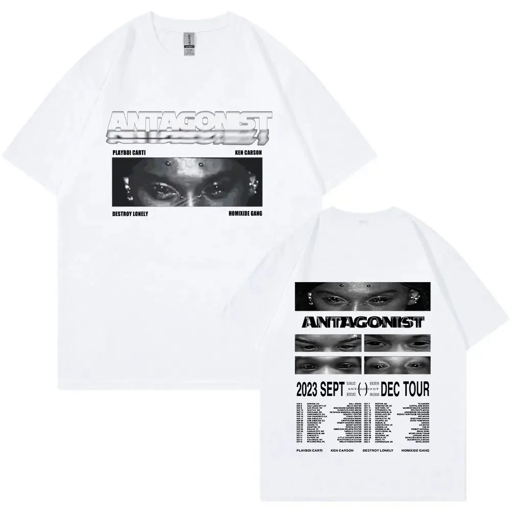 Rapper Playboi Carti Antagonist Tour T-shirt 2023 Concert Fans T Shirt Men's Fashion Hip Hop Short Sleeve Oversized T-shirts