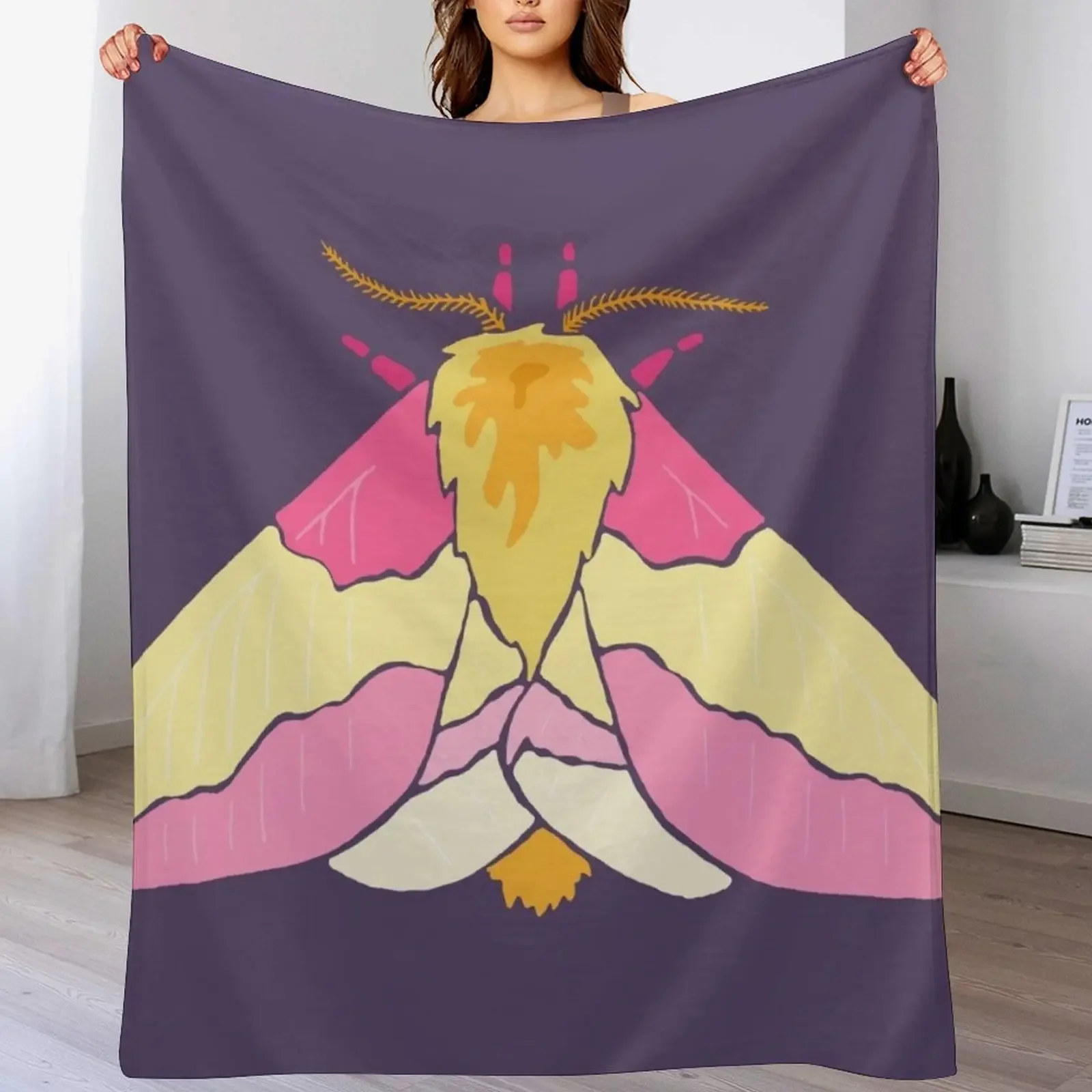 Rosy Maple Moth Throw Blanket Decorative Throw wednesday Vintage Blankets