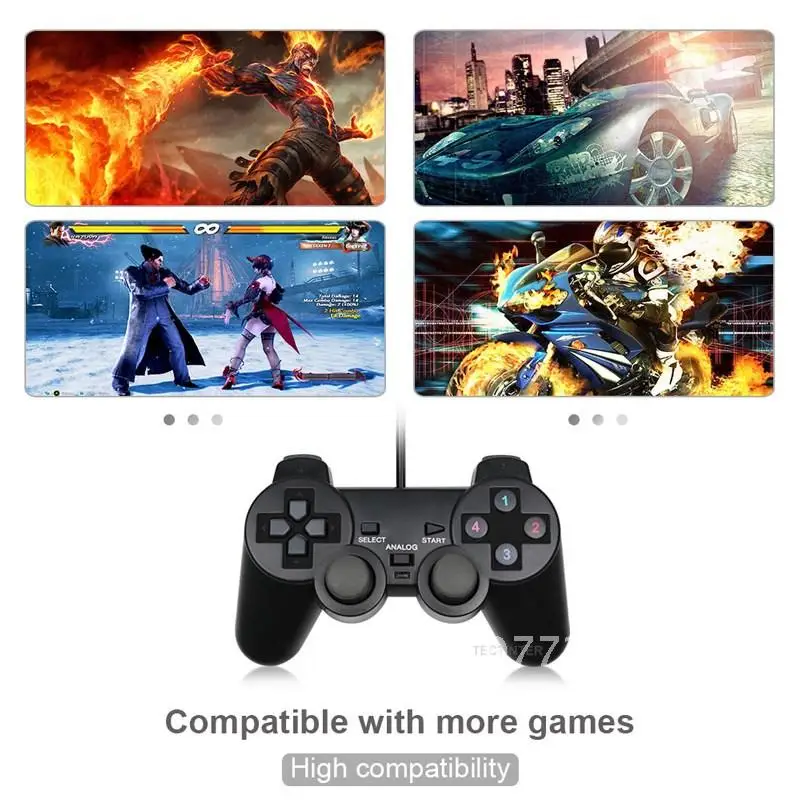 

Game Joystick Black Wired USB PC Game Controller Gamepad For WinXP/Win7/8/10 Joypad For PC Windows Computer Laptop