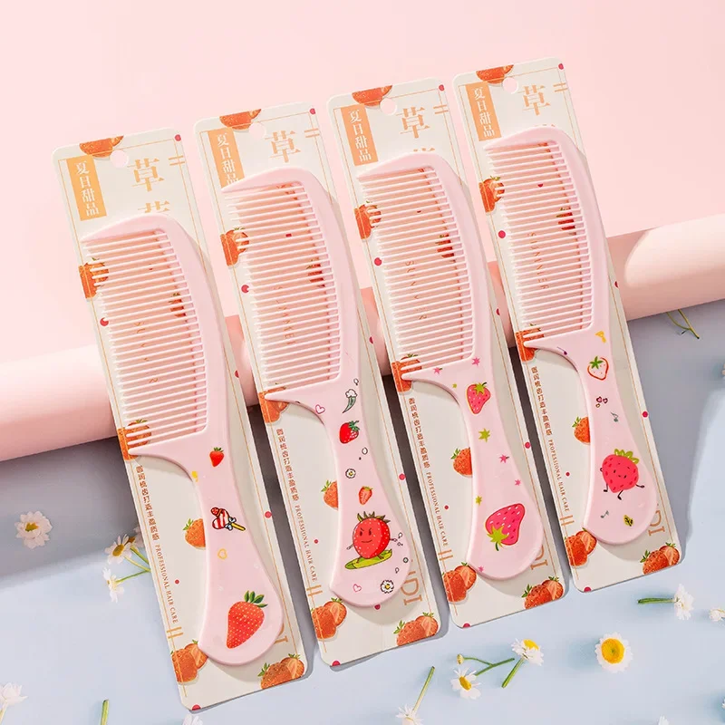 

Милая мультяшная клубничная щетка для волос для матери и детей, детская антистатическая портативная пластиковая расческа для женщин, инструменты для ухода за здоровьем для ванны