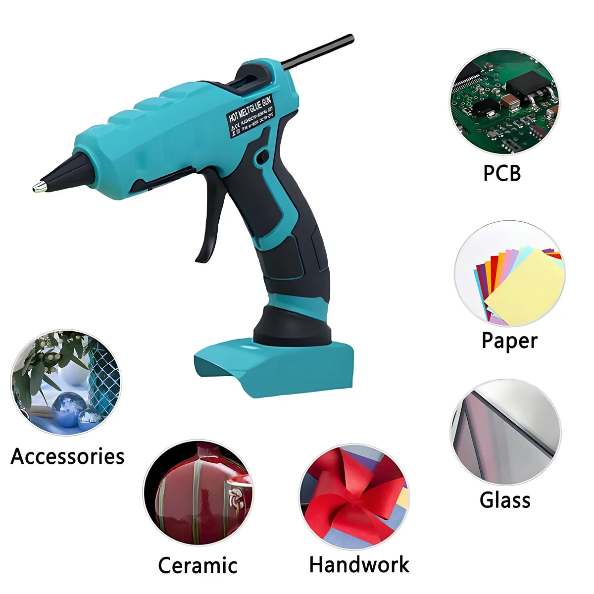 50W Cordless Portable Hot Melt Glue Gun Intelligent Chip Control temperature Rechargeable Repair DIY Tool For Makita 18V Battery