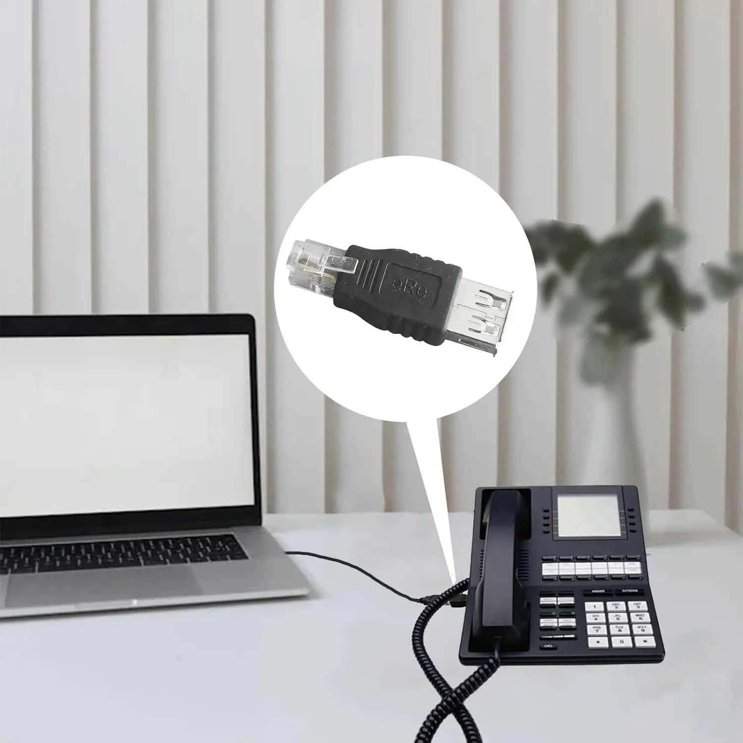 1pc USB 2.0 Type A Female To RJ11 4 Pin 6P4C Male Ethernet Network Phone Connector Converter Adapter