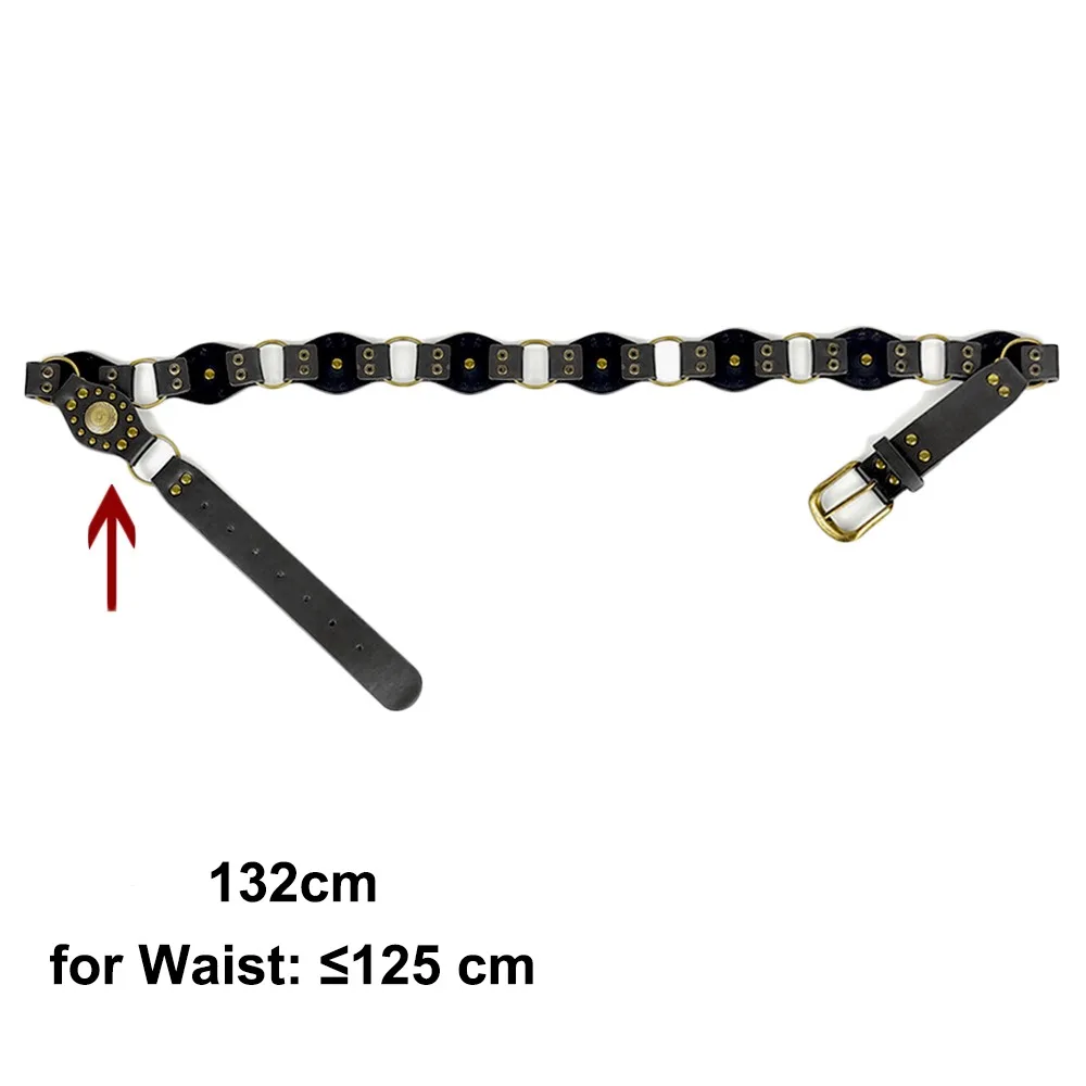 レトロなグロメットPUレザーウエストベルト、ヴィンテージリベットゴシック、スチームパンクウエストシンチベルト、ワイドy2kウエストバンド、女性用