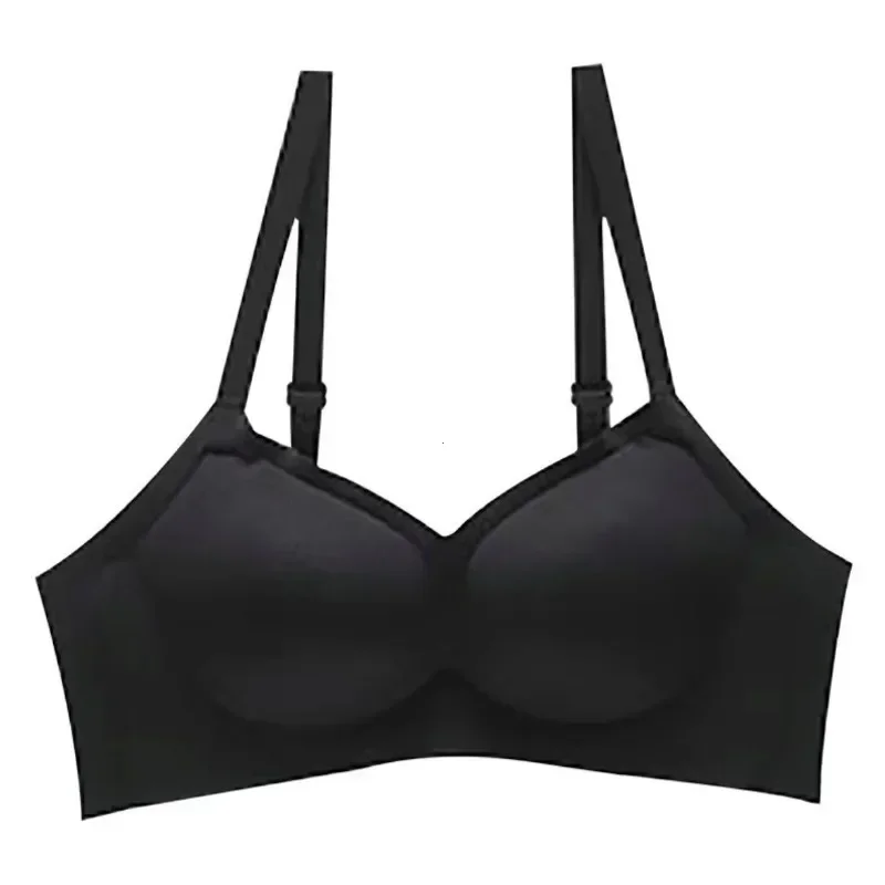 Thickened Steamed Bun Fixed Cup Integrated External Expansion Underwear Women\'s Flat Chest Small Chest Gathered Big Bra Bras