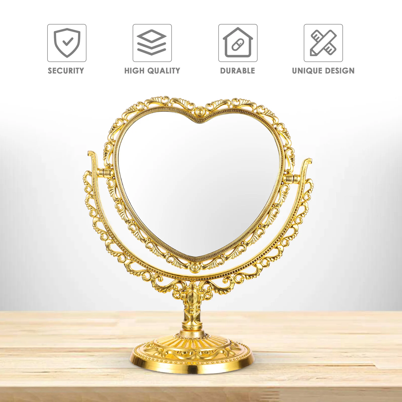 الرجعية شكل قلب المرآة البالونية ماكياج مكتب منضدية مضمد الحمام ديكور غرفة نوم مكافحة تصميم زاوية قابل للتعديل