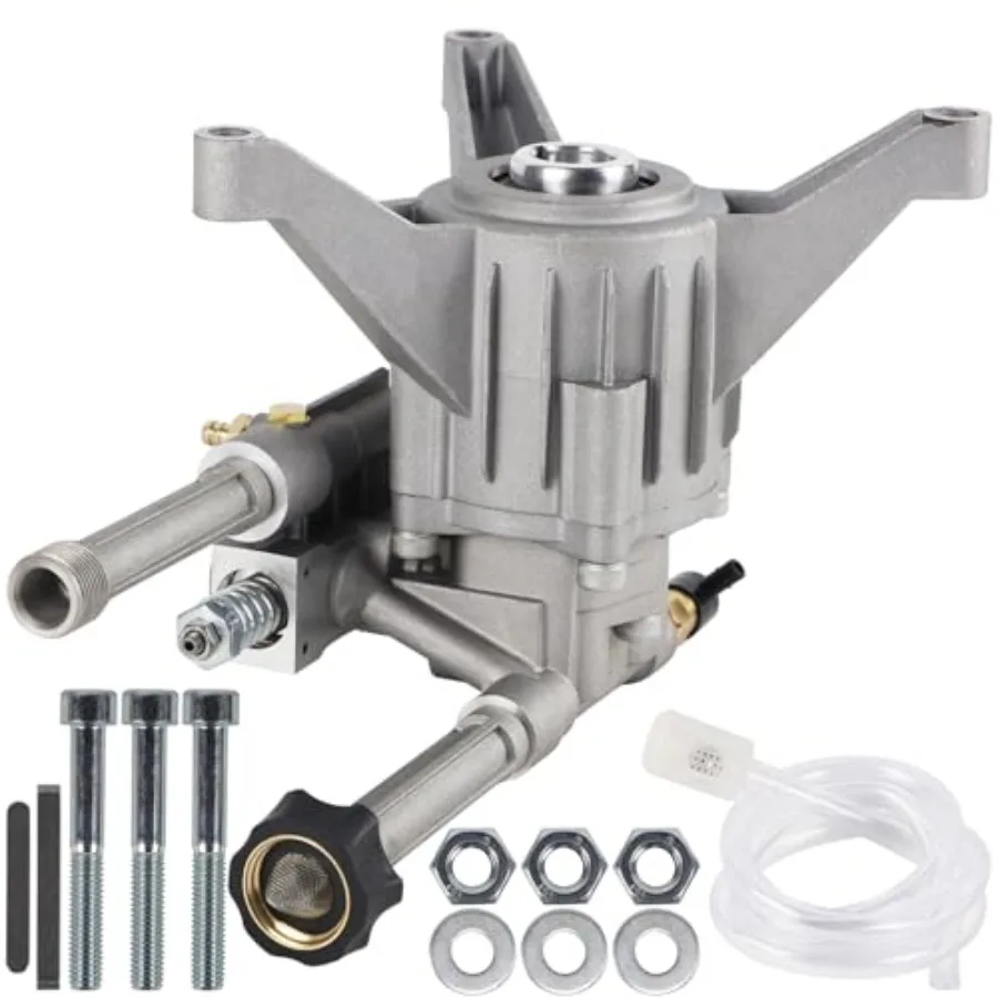 

Pressure Washer Pump 7/8" Shaft Vertical Plunger 3400 PSI Max 2.5 GPM Replacement Pump for Gas Power Washer Front Inlet/Outlet