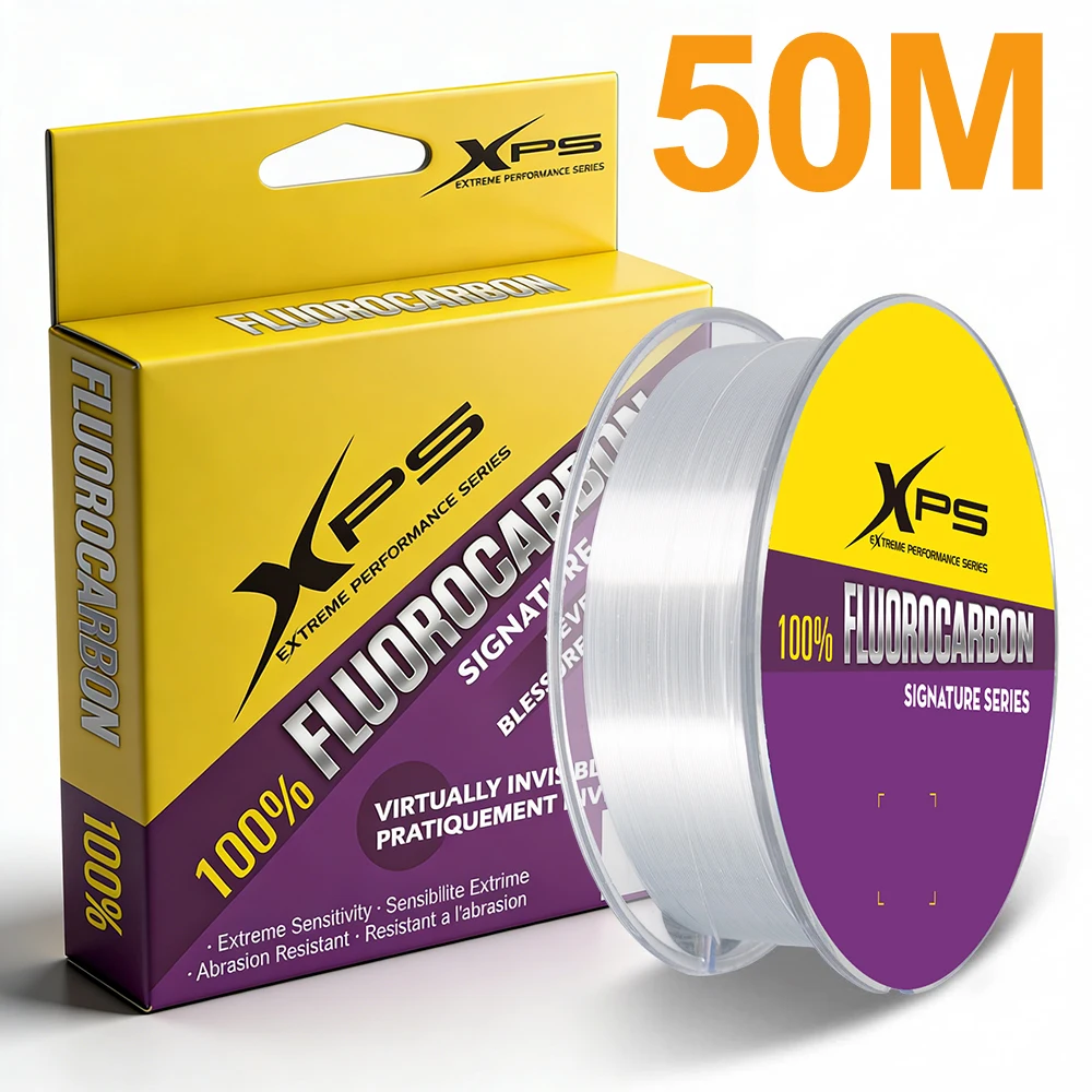 XPS 100% Fluorocarbon Angelschnur 50-150M, Japanische Importierte Kohlefaser-Schnur 1-40kg Verbesserte Sinkende Schnur für Meeresfischerei
