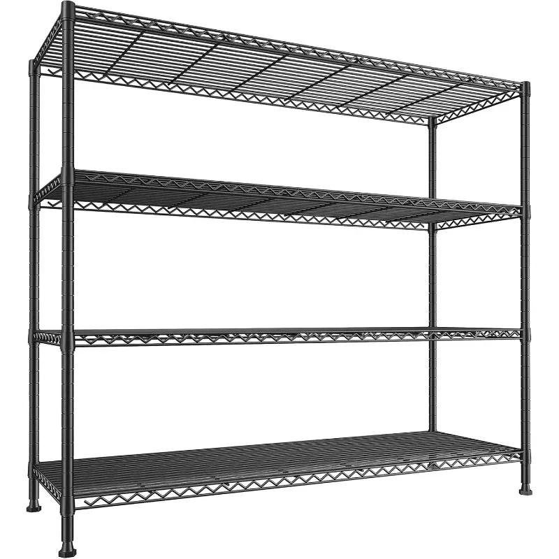 Storage Shelves 45.3''W Wire Shelving Unit 4 Tier Metal Shelves for Storage Rack Metal Shelving for Pantry Shelves