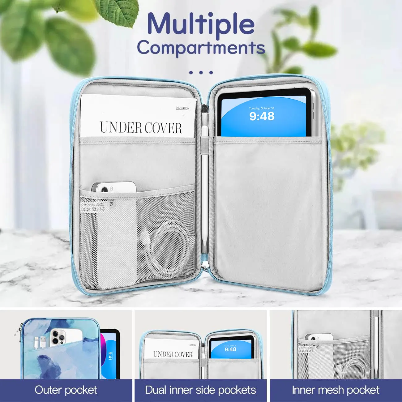 9-11 Inch Tablet Sleeve Bag Carrying Case for iPad 10th Gen 10.9, iPad (A16) 11