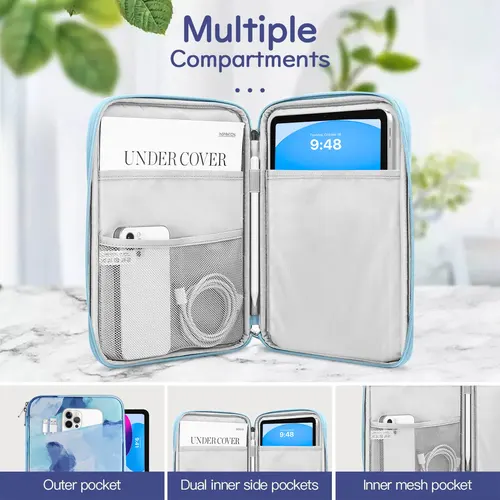 Imagen 2 del producto Funda de transporte para tableta de 9-11 pulgadas para iPad 10a generación 10,9, iPad (A16) 11"", iPad 9/8/7a generación 10,2, Galaxy Tab A9+ Plus 11""