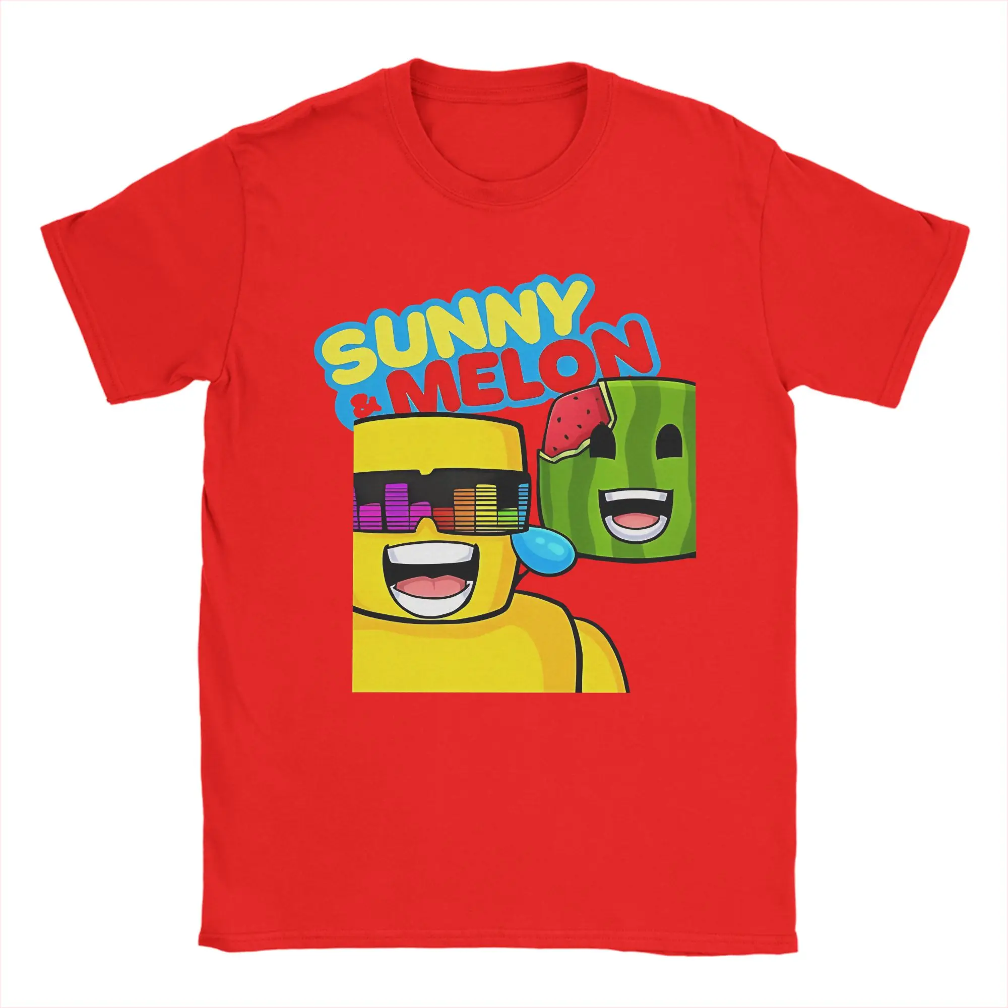 Novelty Sunny And Melon Close Up Laughing Portrait T-Shirts for Men O Neck 100% Cotton T Shirt  Short Sleeve Tees Plus Size Tops