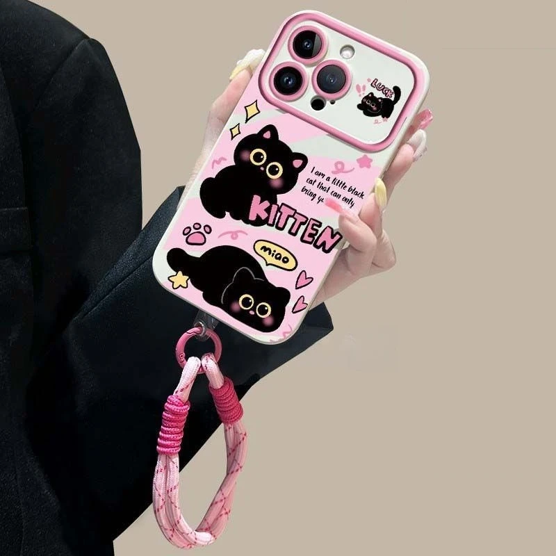 

Phone Case for Iphone 17 Air 17 Pro Max 16 Pro Kawaii Cat Pink Full-Cover IPhone 16 15 Plus 14 13 Apple 12 11 Shockproof Case