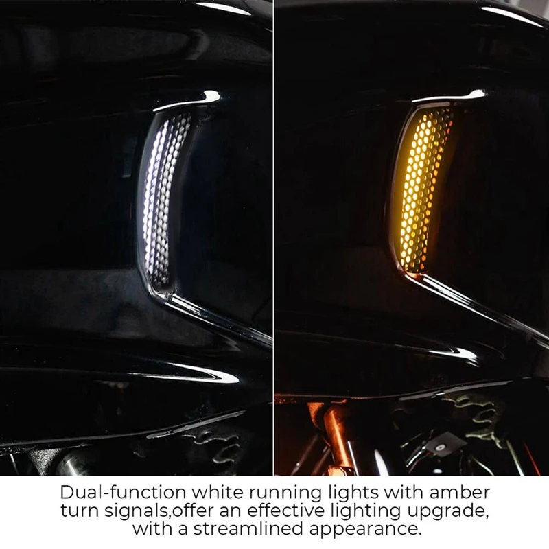 Super Sale Motorcycle Front Fairing Vent Lights Turn Signal Lamp for Harley Softail Low Rider FXLRST FXRST 2022-2026