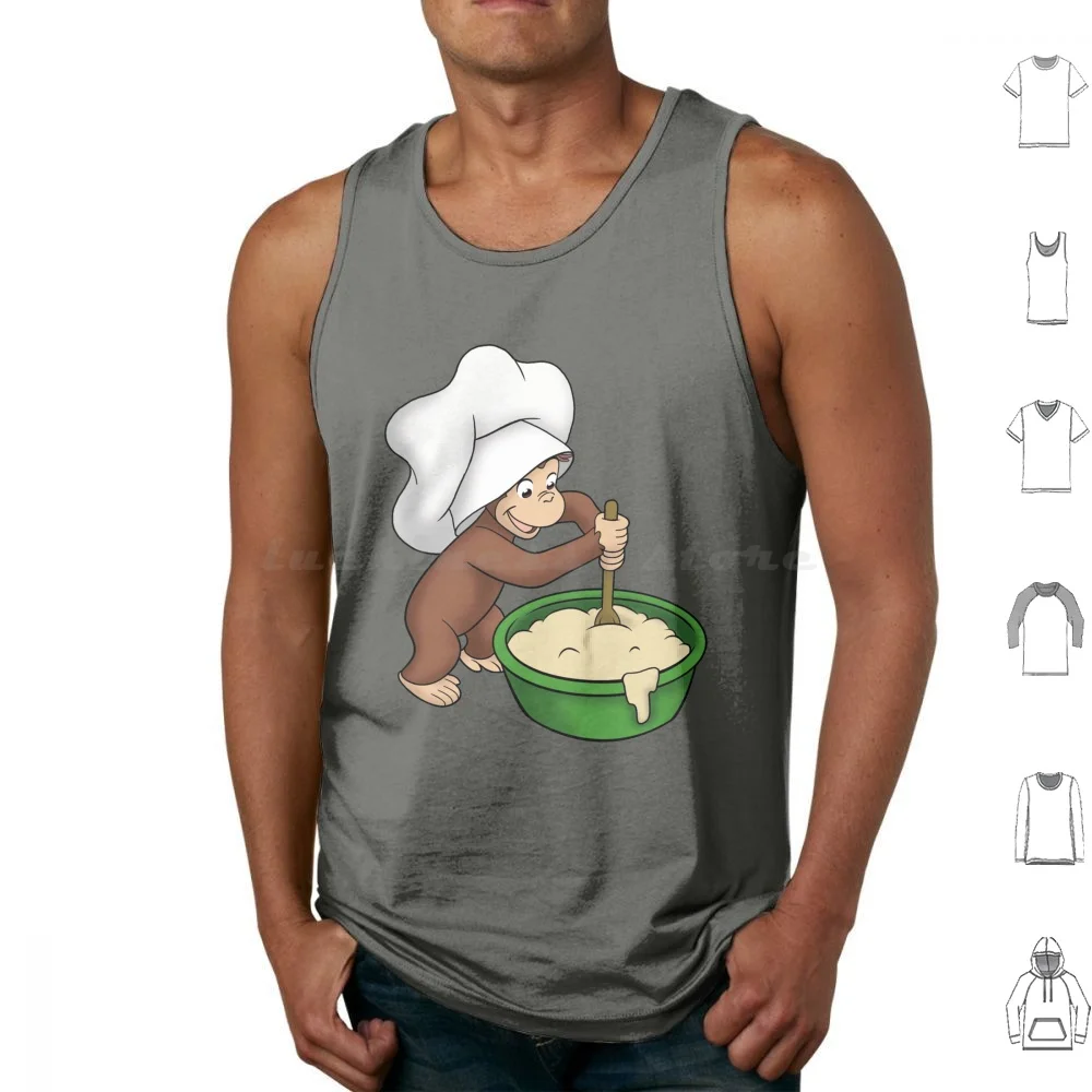 Curious George Baking A Cake Tank Tops Print Cotton Curious George Curious George Curious Monkey Georges Le Singe George