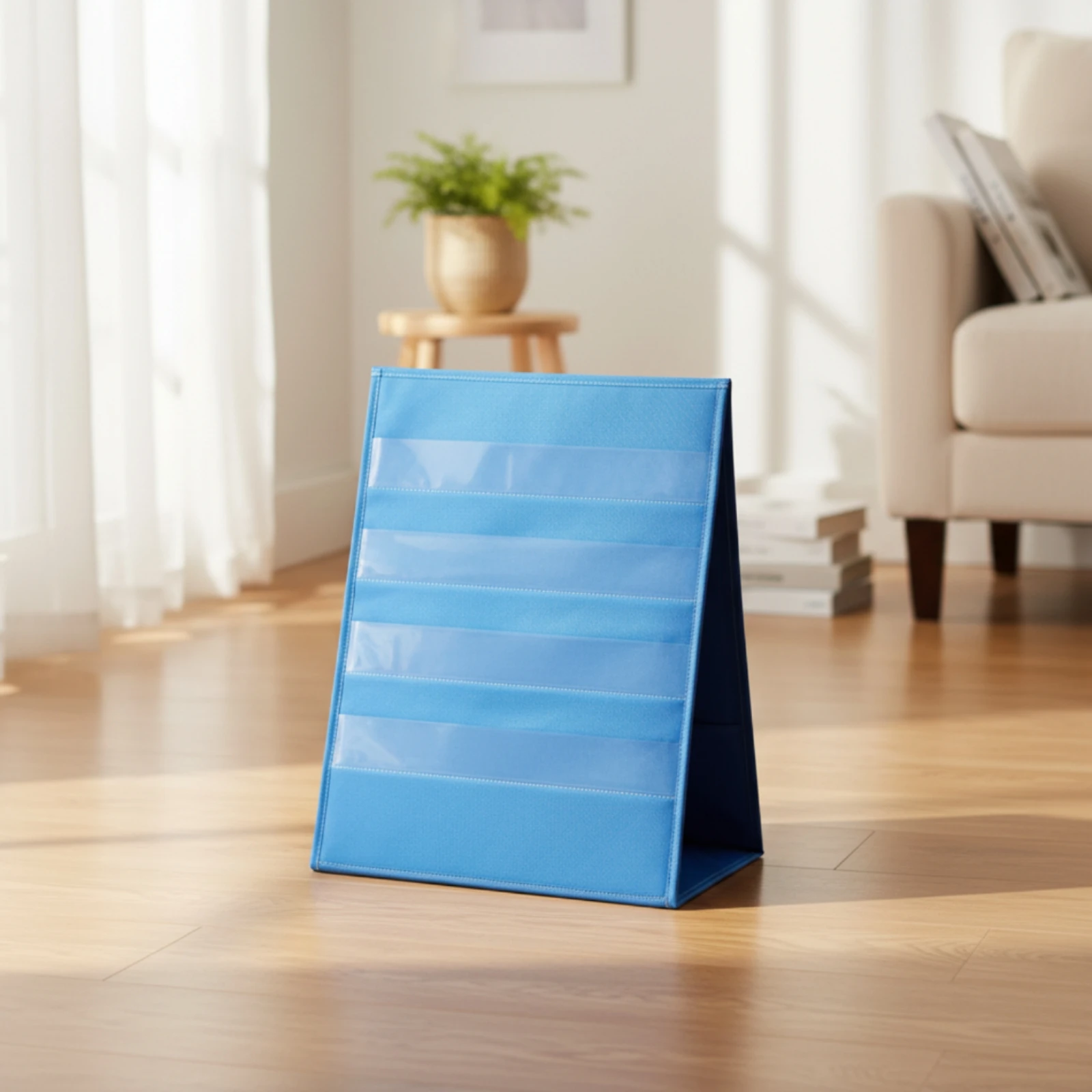 Double-Sided Pocket Chart Self-Standing Tabletop Pocket Chart Holder Space-Saving Reusable for Teachers, Classroom, Desk