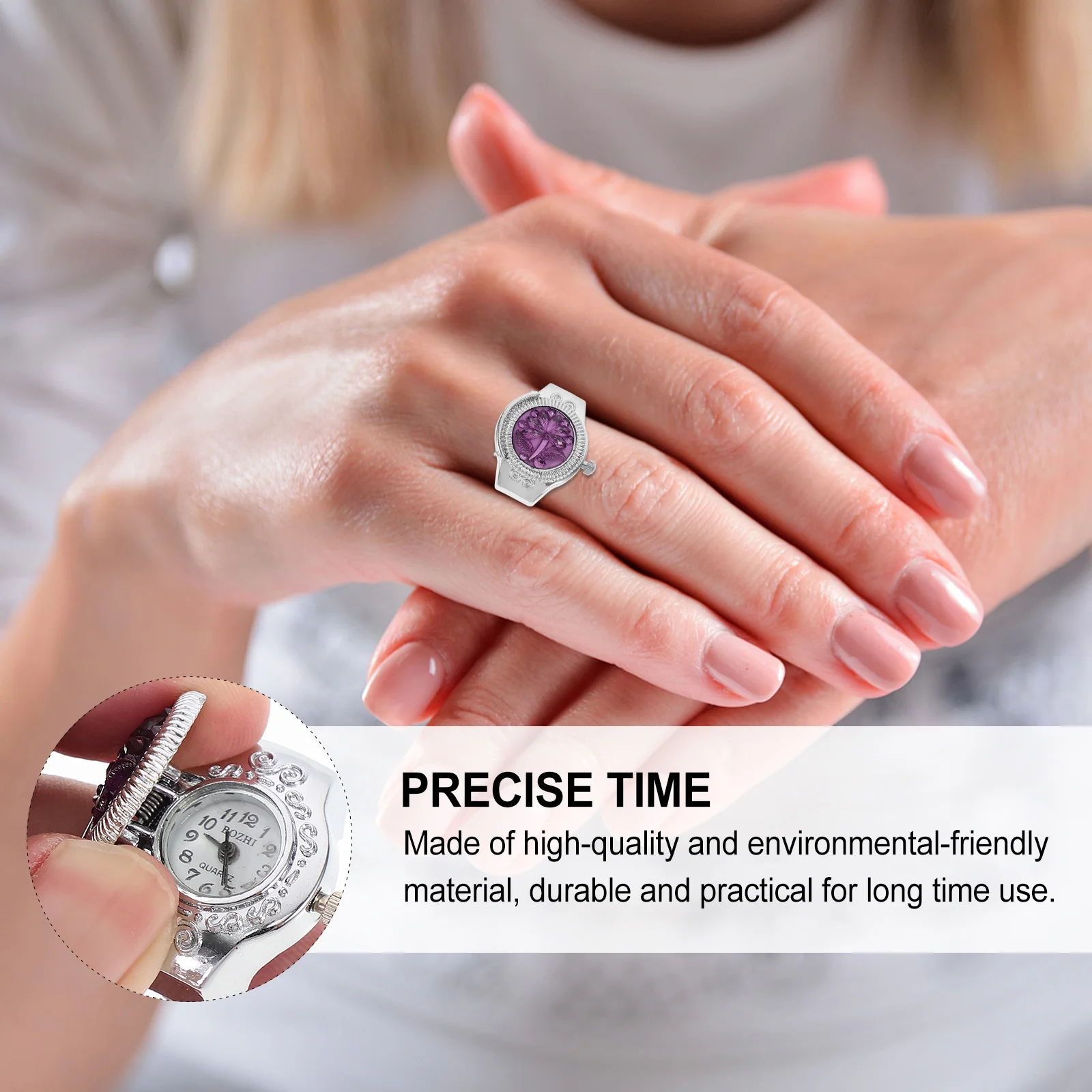 

1Pcs Lady Watches with Rose Design Finger Ring Watch Fashionable Jewelry Watch Small Comfortable Wear Unique Gift for Her